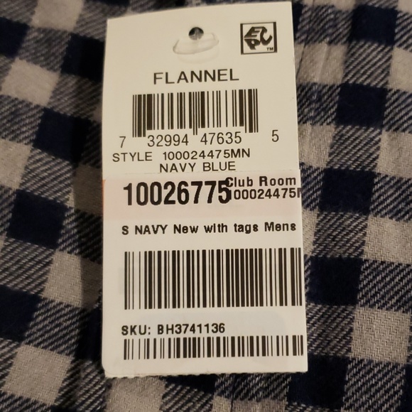 NWT - Navy & Gray Checked Flannel Shirt - Picture 3 of 5